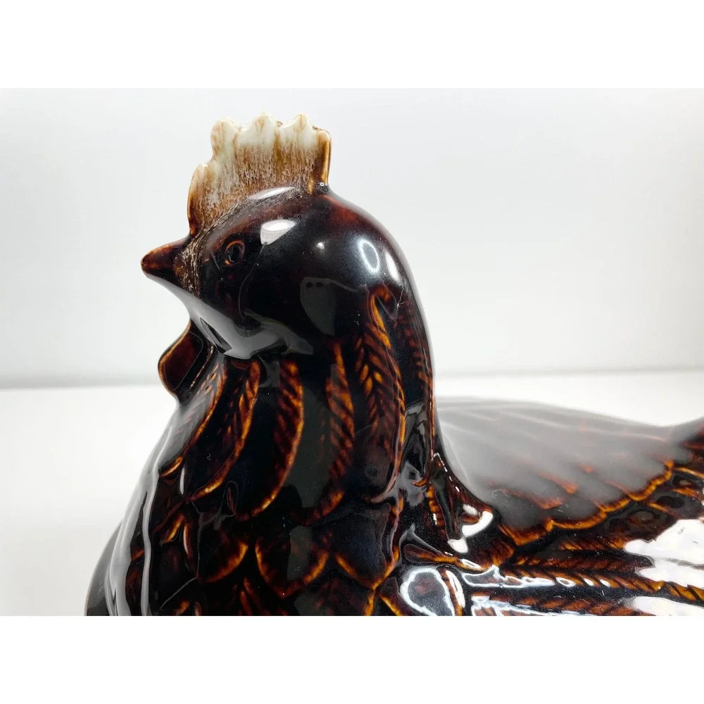 Vintage ceramic chicken on the nest‎  baking dish chicken on the nest casserole